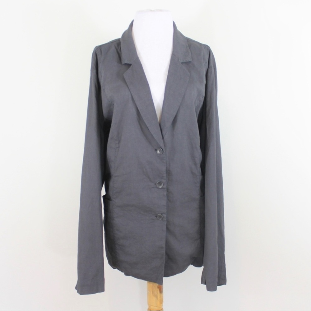 New Eileen Fisher Gray 22W Jacket Top Shirt Linen